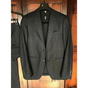 BURBERRY Suit English Fit Wool 2 Button Navy 36R